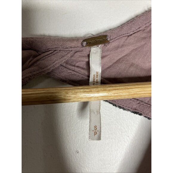 Free People Purple Gauze Dress Hippie Boho Women's Small Oversized Flowy READ - Picture 7 of 13